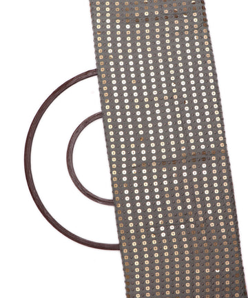 Grey Colour Sequin Embroidery Pure Uppada Silk Fabric ( 2 Meter )